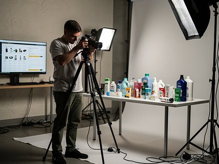E-commerce photography studio producing listing images