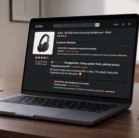 Reviewing customer ratings and feedback on a listing