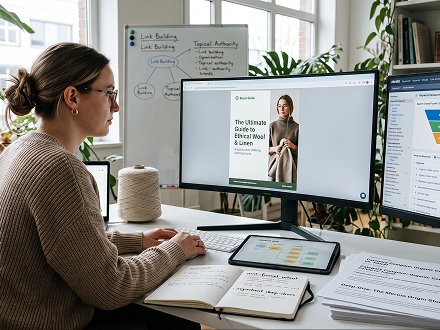 Writer drafting long-form SEO content